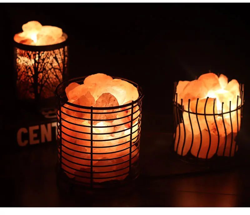 Natural Himalayan Salt Lamp Handcrafted Crystal Salt Rock Warm Light Bedroom Decoration Night Light Bedside Lamp Crafts