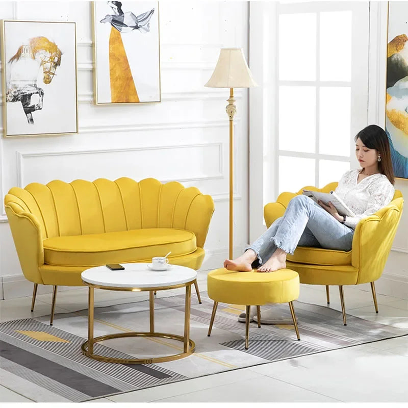 living room single Sofa Nordic Velvet Armchair Ergonomic design modern Corner small sofa luxury Relaxing chair Home furniture