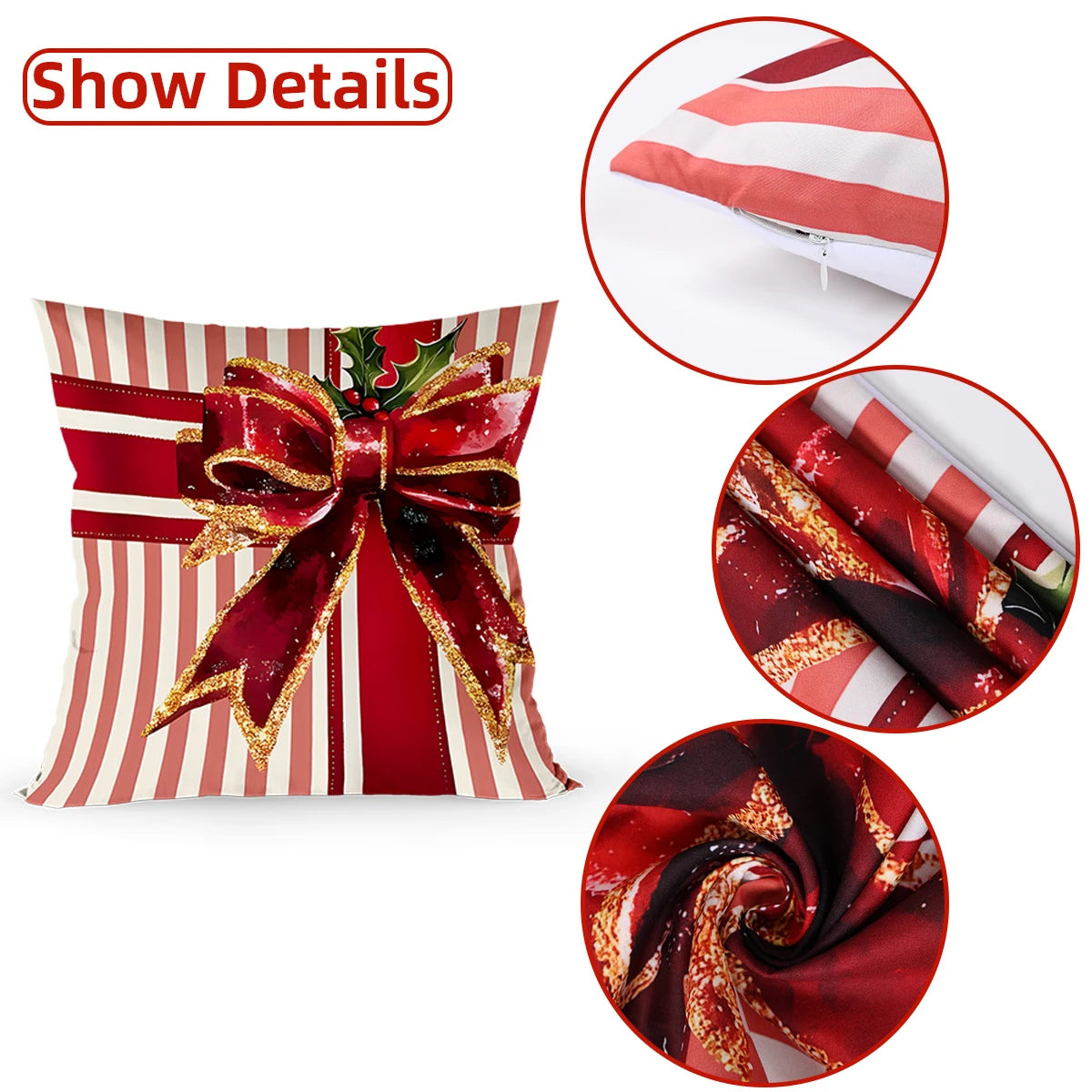 Christmas Cushion Cover Merry Christmas Decorations for Home 2025 Navidad Natal Xmas Ornament Sofa Pillowcase New Year Gift 2026