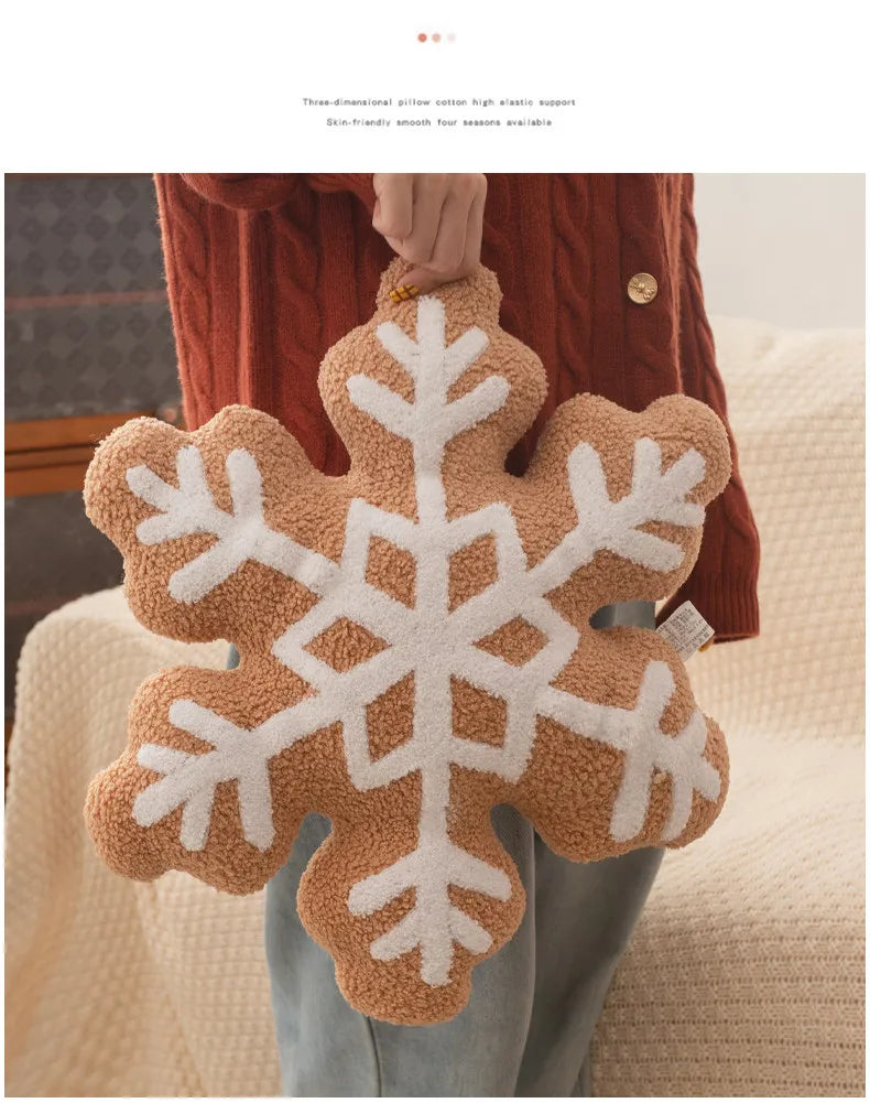 Christmas Snowflake Wreath Candy Cushion Holiday Atmosphere Decoration Ornament Gift Cushion