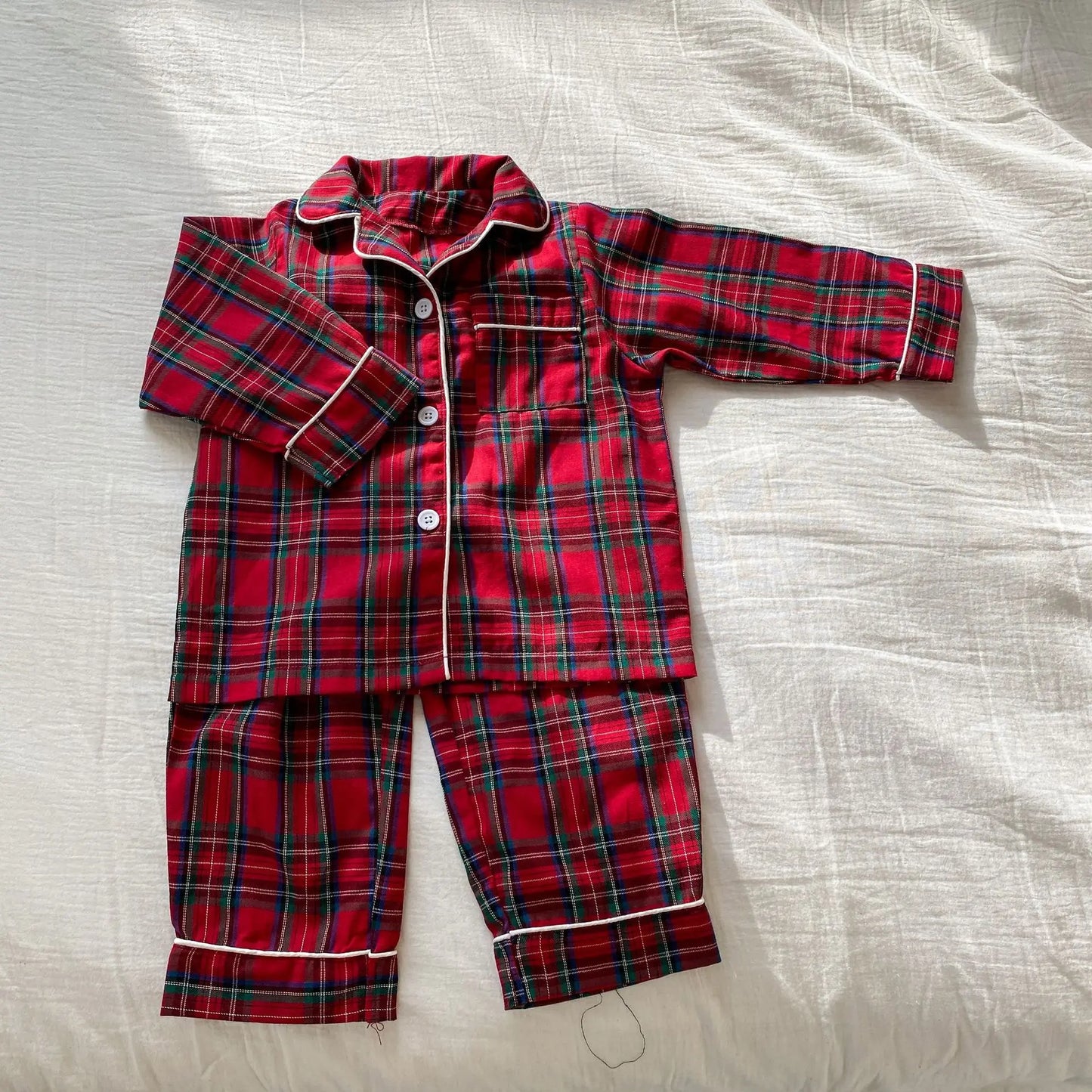 Christmas Children's Pajamas Boys Pure Cotton Plaid New Spring and Autumn Girls Long-sleeved Suit Baby Loungewear