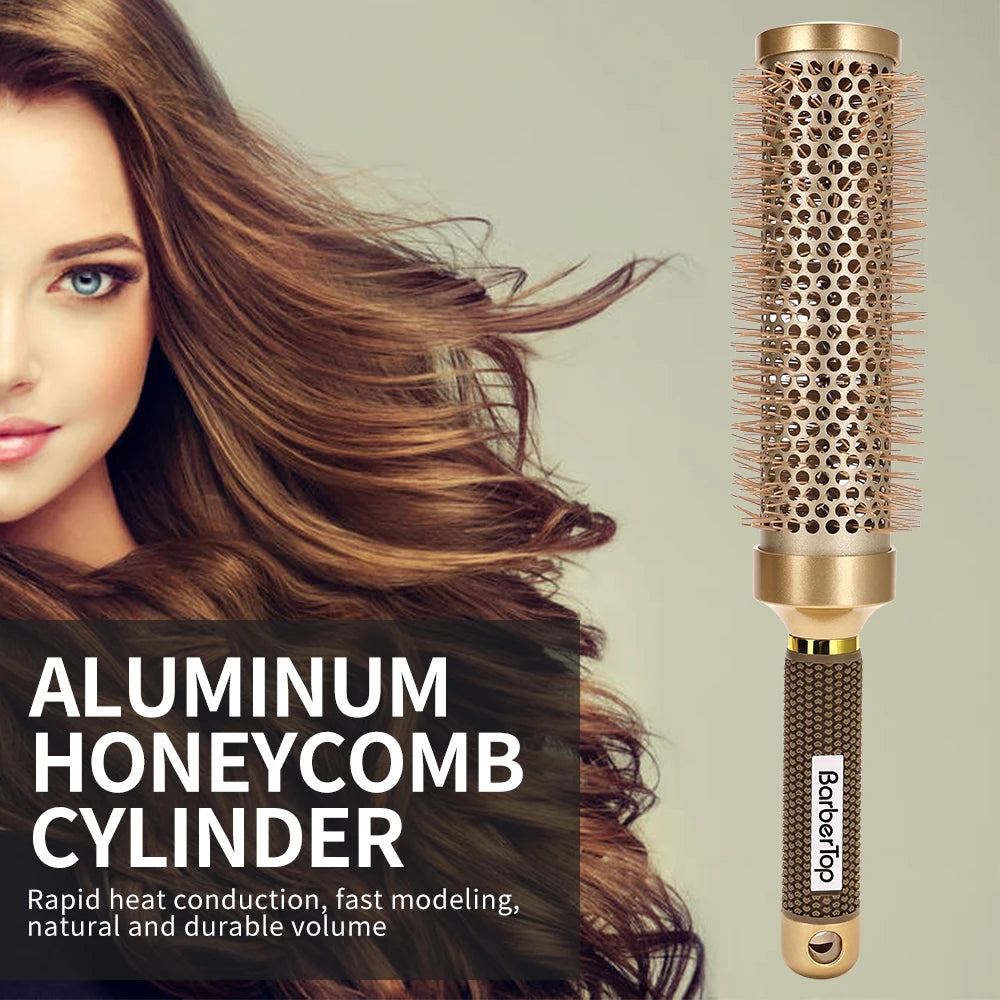 35cm Thermal Protection Hair Roller Brush - Salon Blowout Volumizing Tool for Long Thick Hair, Heat Resistant Styling