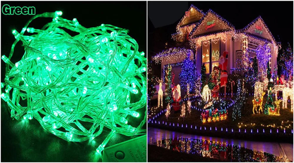 Christmas Lights 5M 10M 20M 30M 50M 100M Led String Fairy Light 8 Modes Christmas Lights For Wedding Party Holiday Lights