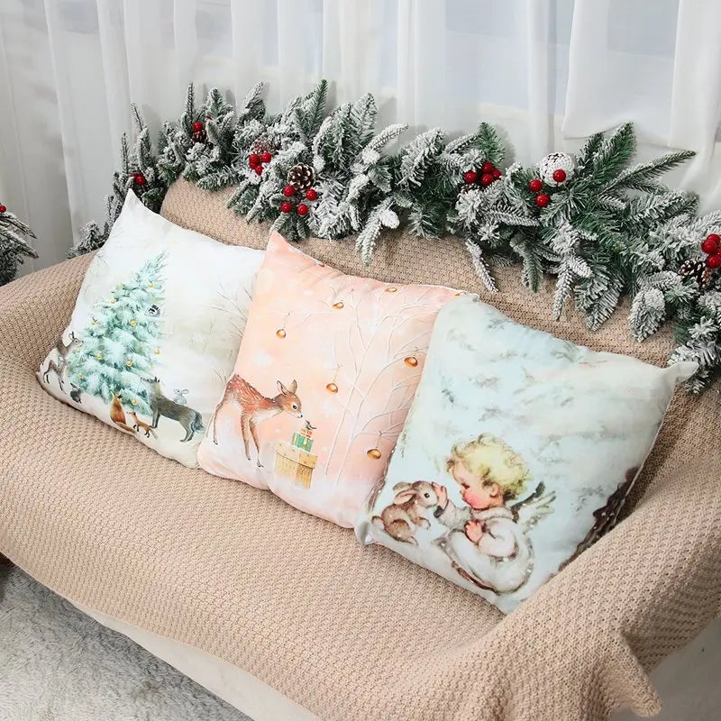 Christmas Cushion Cover Xmas Decorations For Home 2025 Merry Christmas Ornament Pillowcase Natal Navidad New Year 2026 Gifts