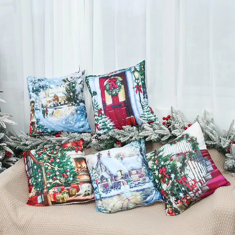 Christmas Cushion Cover Xmas Decorations For Home 2025 Merry Christmas Ornament Pillowcase Natal Navidad New Year 2026 Gifts