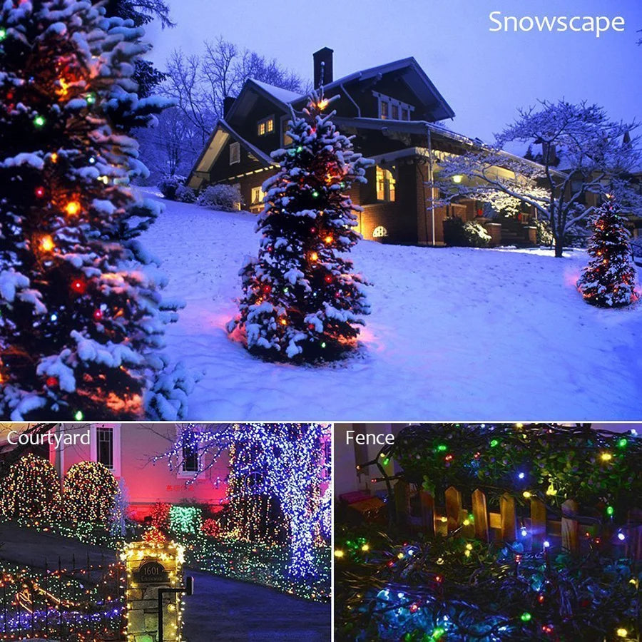 2024 New Year Christmas Decoration String Lights 10M 30M 50M Outdoor Garland Fairy Lights for Wedding Party Garden Tree Street