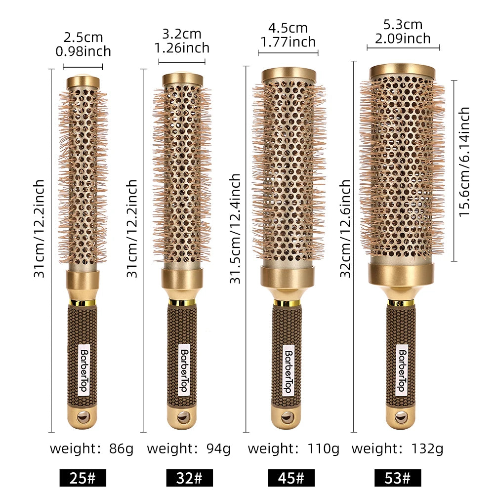 35cm Thermal Protection Hair Roller Brush - Salon Blowout Volumizing Tool for Long Thick Hair, Heat Resistant Styling
