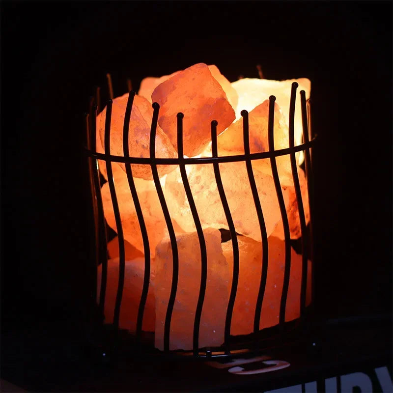 Natural Himalayan Salt Lamp Handcrafted Crystal Salt Rock Warm Light Bedroom Decoration Night Light Bedside Lamp Crafts