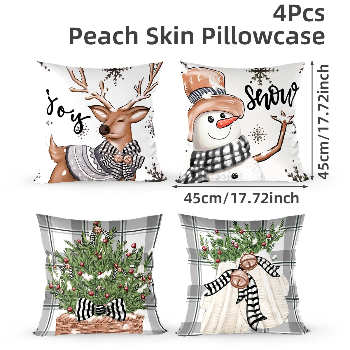 Christmas Cushion Cover Merry Christmas Decorations for Home 2025 Navidad Natal Xmas Ornament Sofa Pillowcase New Year Gift 2026