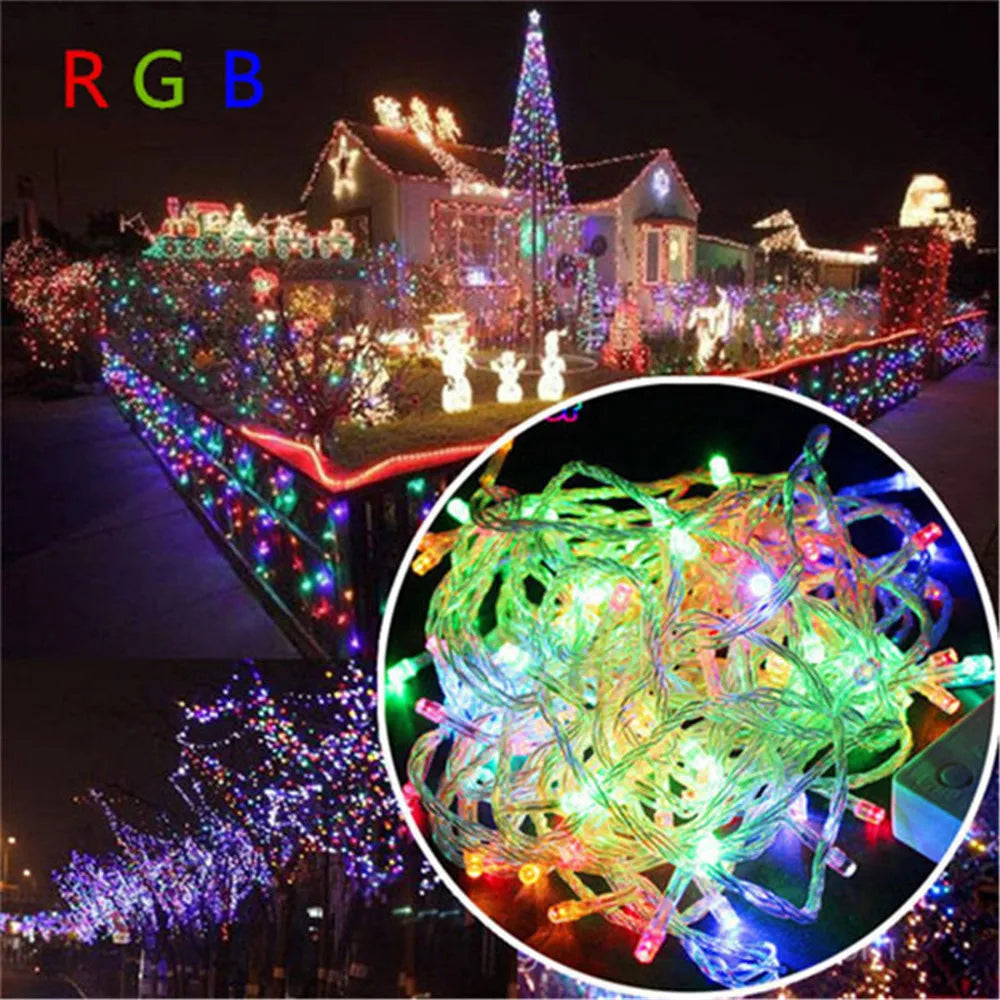Christmas Lights 5M 10M 20M 30M 50M 100M Led String Fairy Light 8 Modes Christmas Lights For Wedding Party Holiday Lights