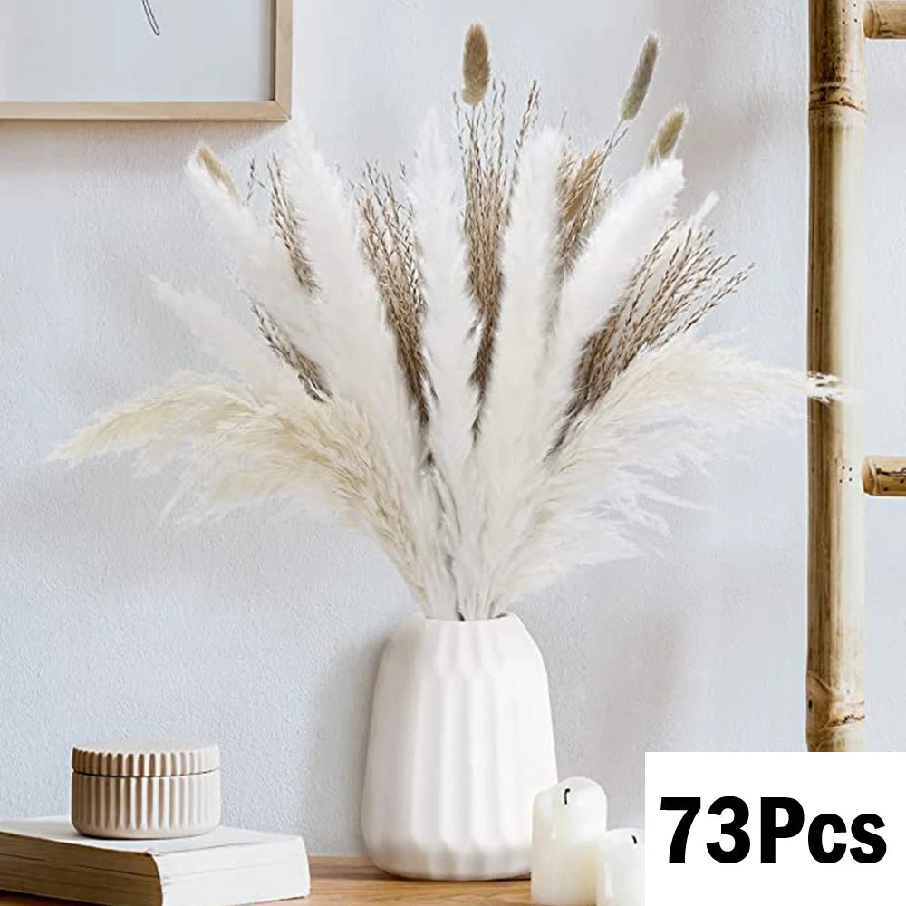 Dried Pampas for Decoration Fluffy Natural Tall Pampas Set 30-100Pcs Small Reed Dried Flowers Bouquet Boho Home Ramadan Decor