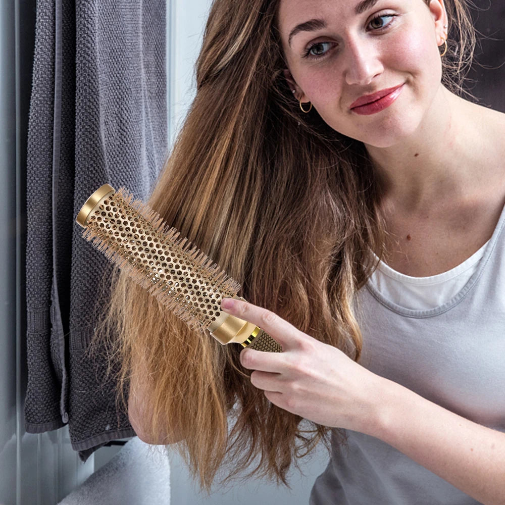 35cm Thermal Protection Hair Roller Brush - Salon Blowout Volumizing Tool for Long Thick Hair, Heat Resistant Styling