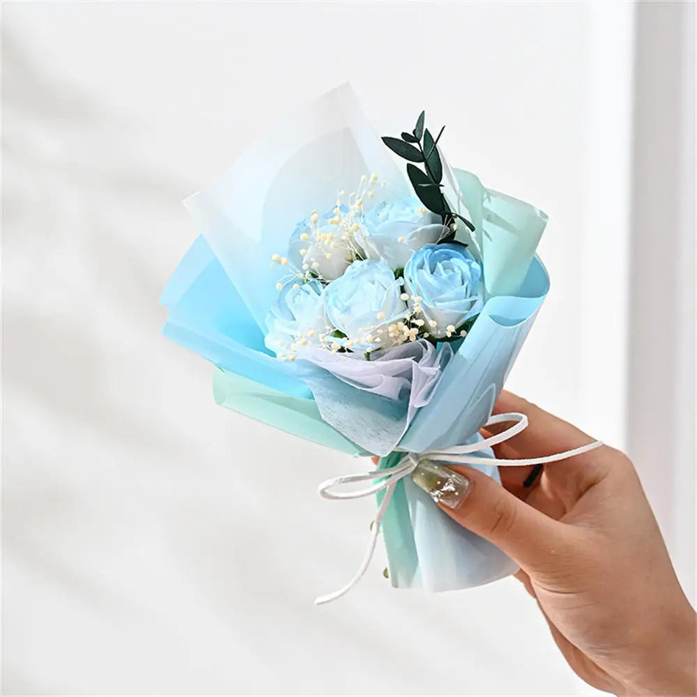 3/6/9 Heads Rose Soap Flower Bouquet Valentine'S Day Artificial Flower Bouquet Gift Women/Men Valentine Day Gift Wedding Decor
