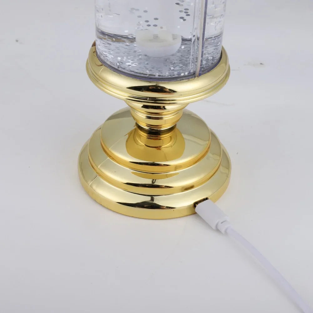 Christmas LED Candle Light Decorative Craft Night Lights Swirling Glitter Colorful Fantasy Crystal Night Lights Xmas Party Home