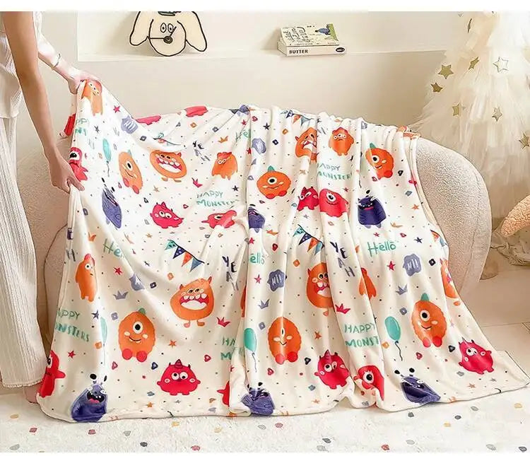 Christmas Thickened Flannel Blanket Red Coral plush Blanket Air-conditioned Blanket Gift Modern and Simple Polyester