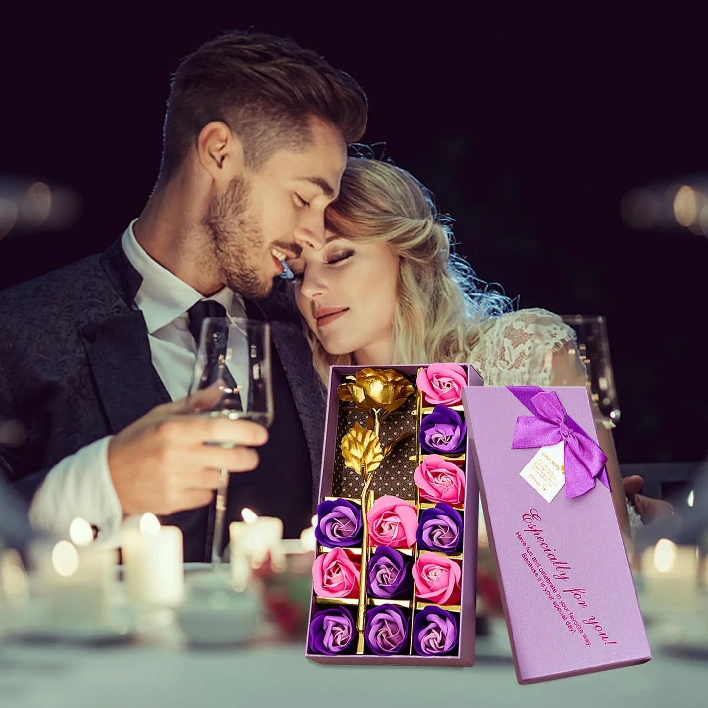 Valentine's Day Floral Scented Bath Soap Rose Flower, Rose Soap Set, Best Gifts for Her Women Girls Mom Lover Birthday Valentine