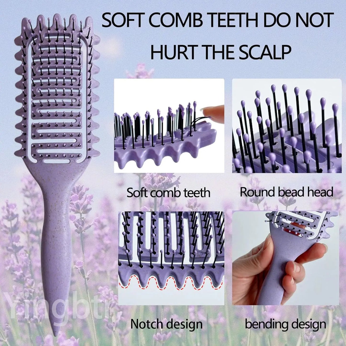 3 in 1 Curl Define Styling Brush Hollow Out Detangling Hair Brush Tangled Hair Comb Shaping Defining Curls Barber Styling Tools