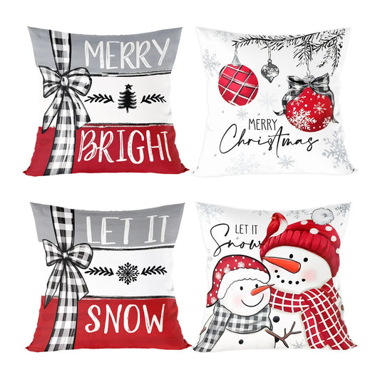 Christmas Cushion Cover Merry Christmas Decorations for Home 2025 Navidad Natal Xmas Ornament Sofa Pillowcase New Year Gift 2026
