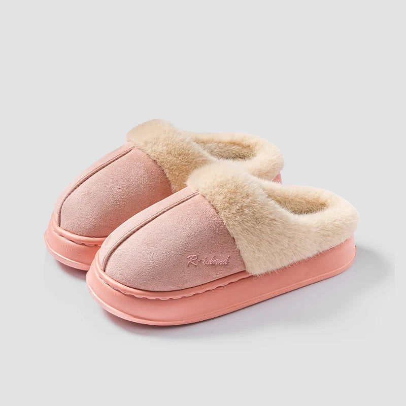 New Platform Women Plush Slippers Fashion Winter Cotton Slippers Fluffy House Slippers Soft Sole Non-slip Women Home Shoe