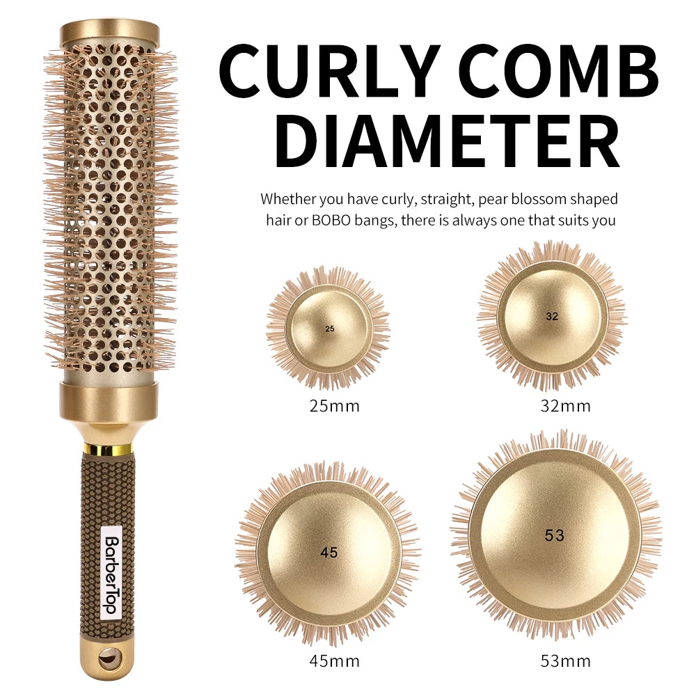 35cm Thermal Protection Hair Roller Brush - Salon Blowout Volumizing Tool for Long Thick Hair, Heat Resistant Styling