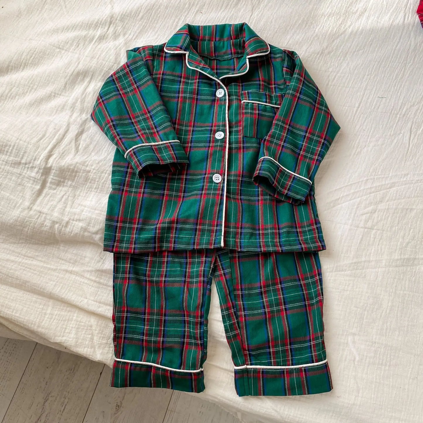 Christmas Children's Pajamas Boys Pure Cotton Plaid New Spring and Autumn Girls Long-sleeved Suit Baby Loungewear