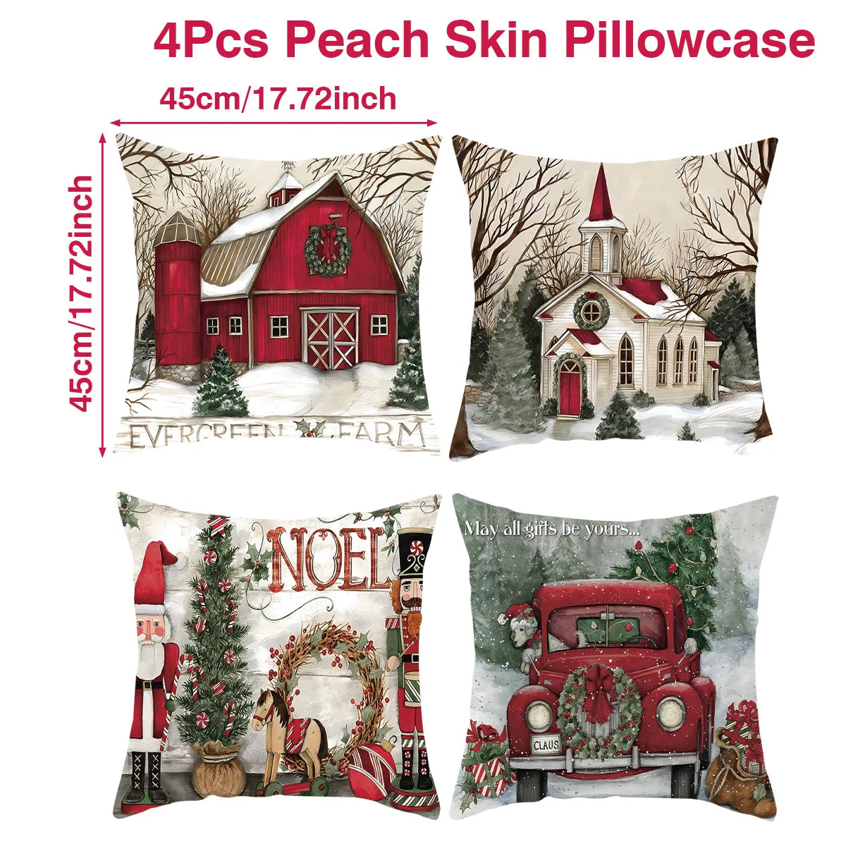 Christmas Cushion Cover Merry Christmas Decorations for Home 2025 Navidad Natal Xmas Ornament Sofa Pillowcase New Year Gift 2026