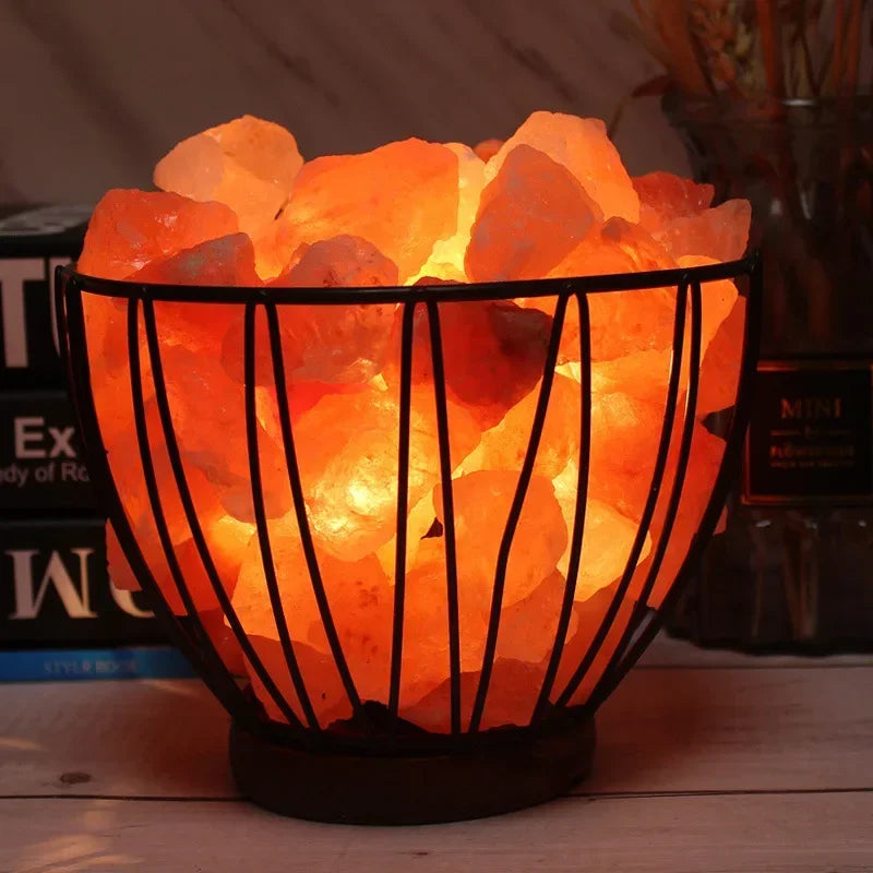 Natural Himalayan Salt Lamp Handcrafted Crystal Salt Rock Warm Light Bedroom Decoration Night Light Bedside Lamp Crafts