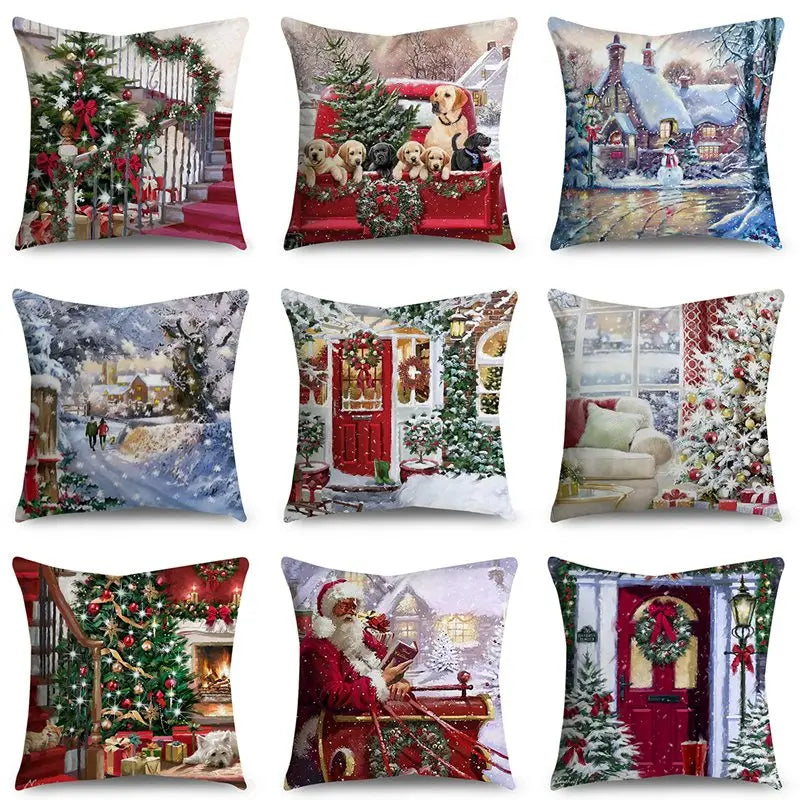 Christmas Cushion Cover Xmas Decorations For Home 2025 Merry Christmas Ornament Pillowcase Natal Navidad New Year 2026 Gifts