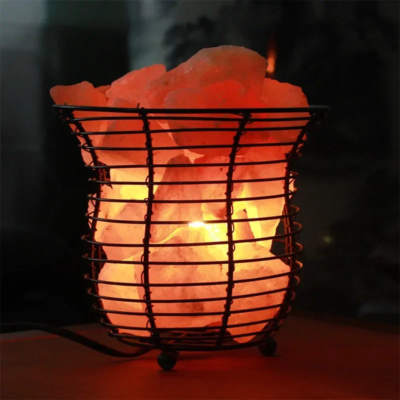Natural Himalayan Salt Lamp Handcrafted Crystal Salt Rock Warm Light Bedroom Decoration Night Light Bedside Lamp Crafts