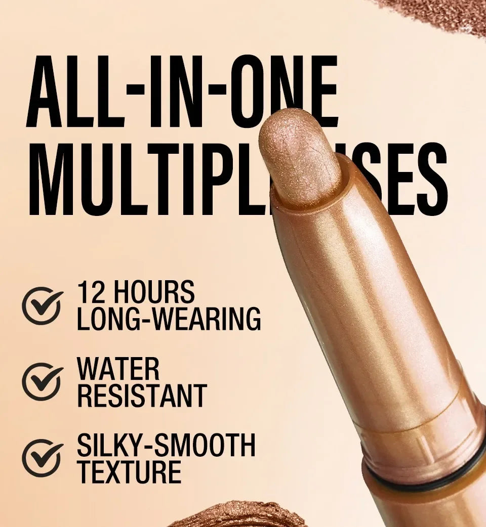 Smoky Dark Black Eyeshadow Pencil Stick Waterproof Pearlescent Matte Metallic Glitter Eye Shadow Highlighter Pen Make Up Tool