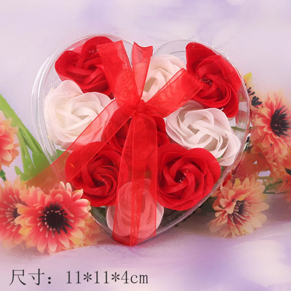 3/6/9 Heads Rose Soap Flower Bouquet Valentine'S Day Artificial Flower Bouquet Gift Women/Men Valentine Day Gift Wedding Decor