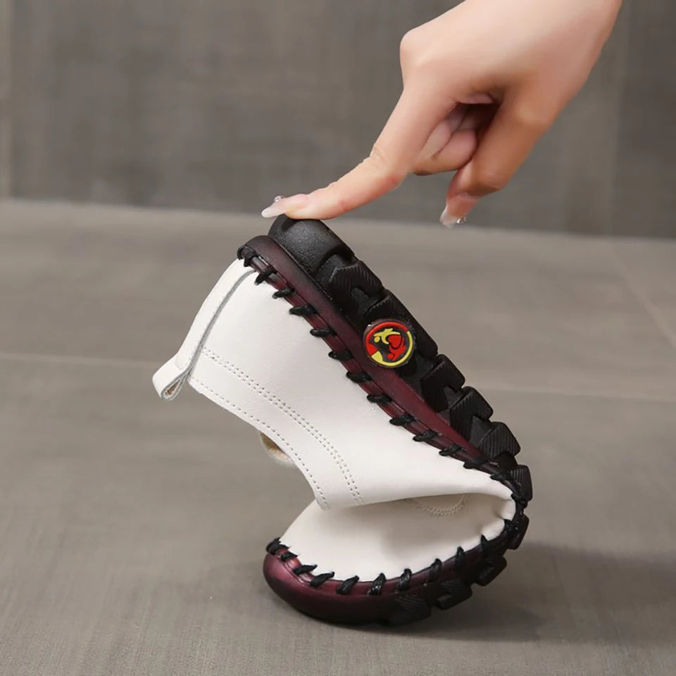 Sneakers Women Shoes Loafers Lace Up Leather Flat New Spring Casual comfortable Mom Shoe Mujer Zapatos Chaussure Femme