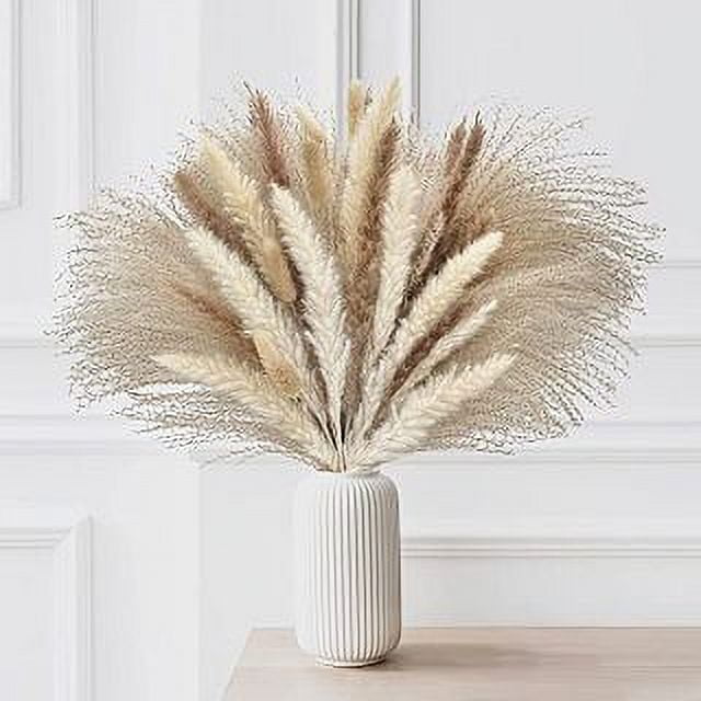 Tripumer 80PCS Natural Dried Pampas Grass Bouquet Bohemian Home Decora