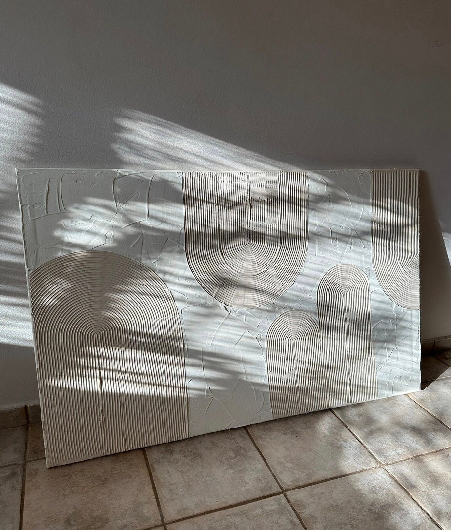 TIMELESS- clasyq conscious art | canvas plaster art | 3d wall art | home decor | midcentury modern | minimal decor | gift | artwork