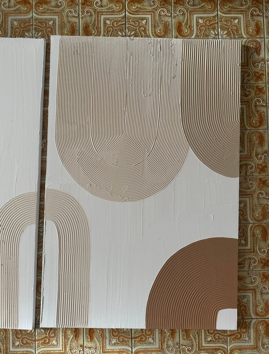 THE CONTEMPORARY DUO - clasyq conscious art | canvas plaster art | 3d wall art | home decor | midcentury modern | decor | gift | artwork