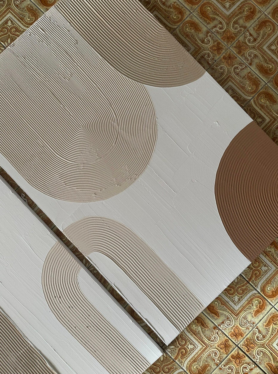 THE CONTEMPORARY DUO - clasyq conscious art | canvas plaster art | 3d wall art | home decor | midcentury modern | decor | gift | artwork